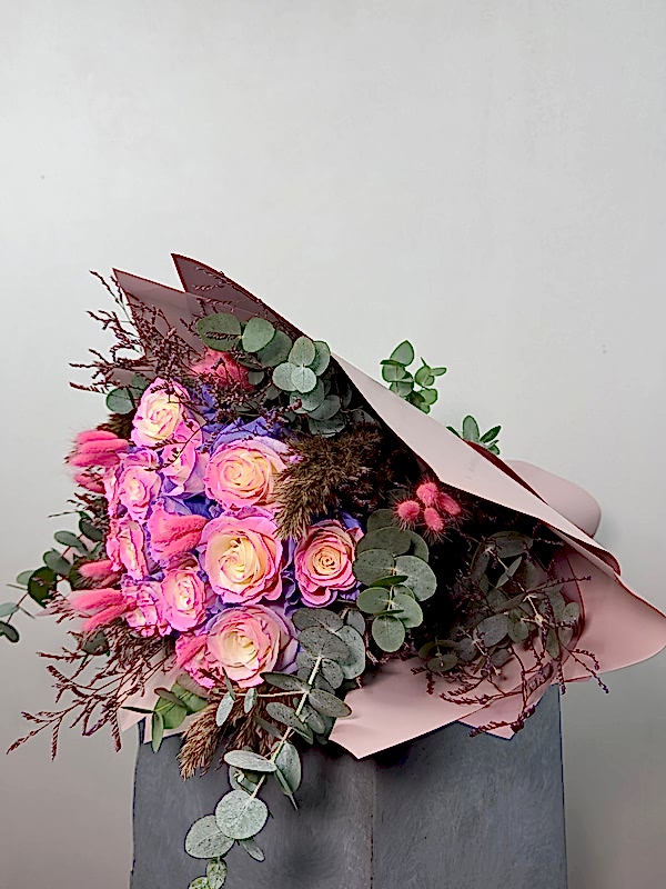 Pink Lavender 15 Gül Buketi